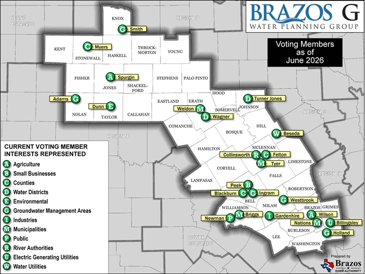 Brazos G Voting Member Map